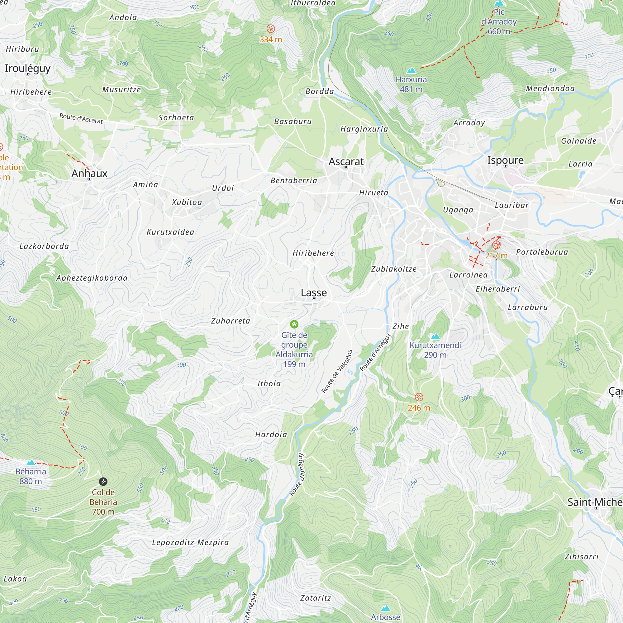 Gîte Urondoa map