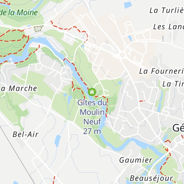 Map of Gîtes du Moulin Neuf
