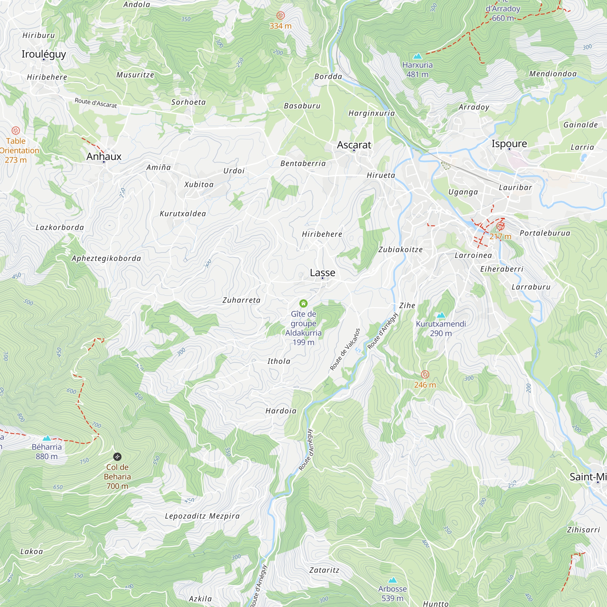 Gîte de groupe Aldakurria map