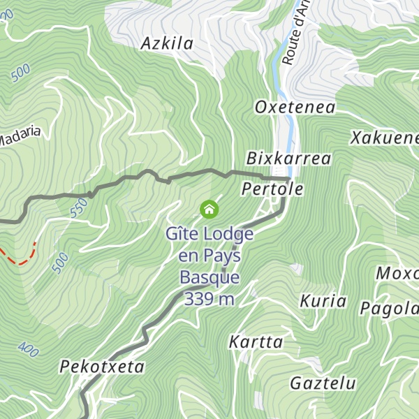 Map of Gîte Lodge en Pays Basque