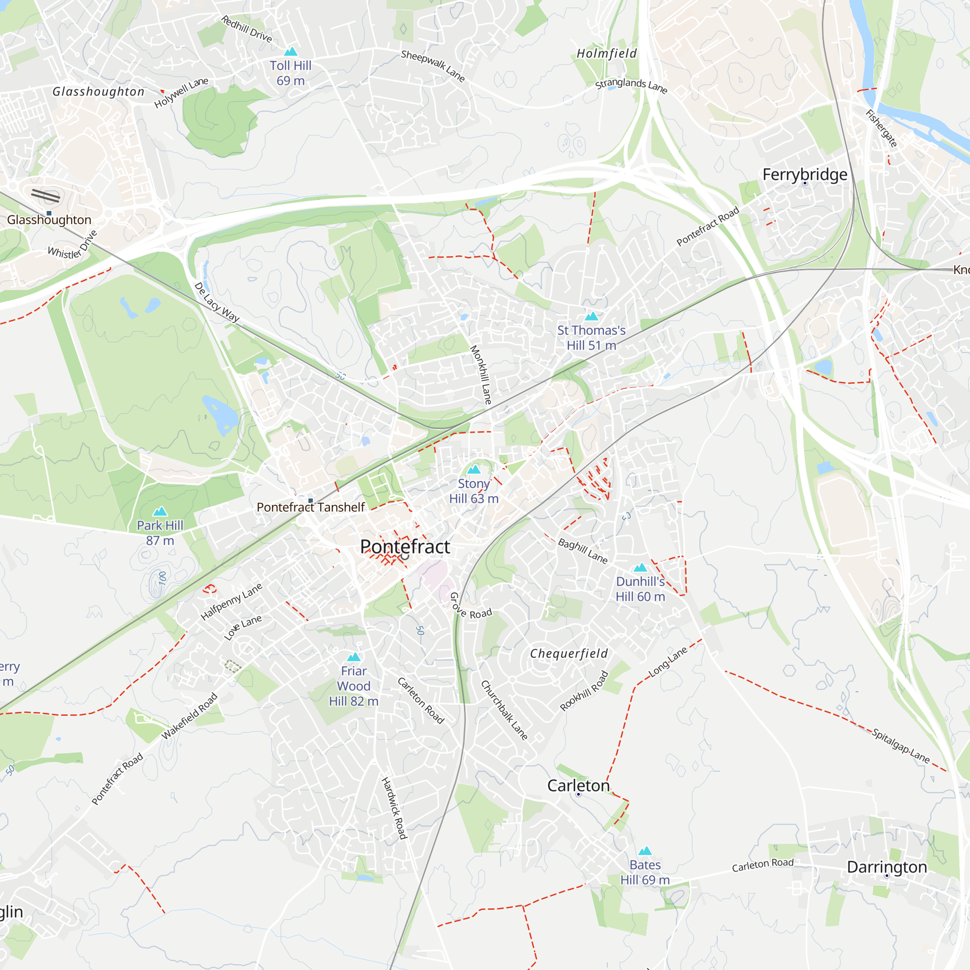 Pontefract Castle Visitors Centre map