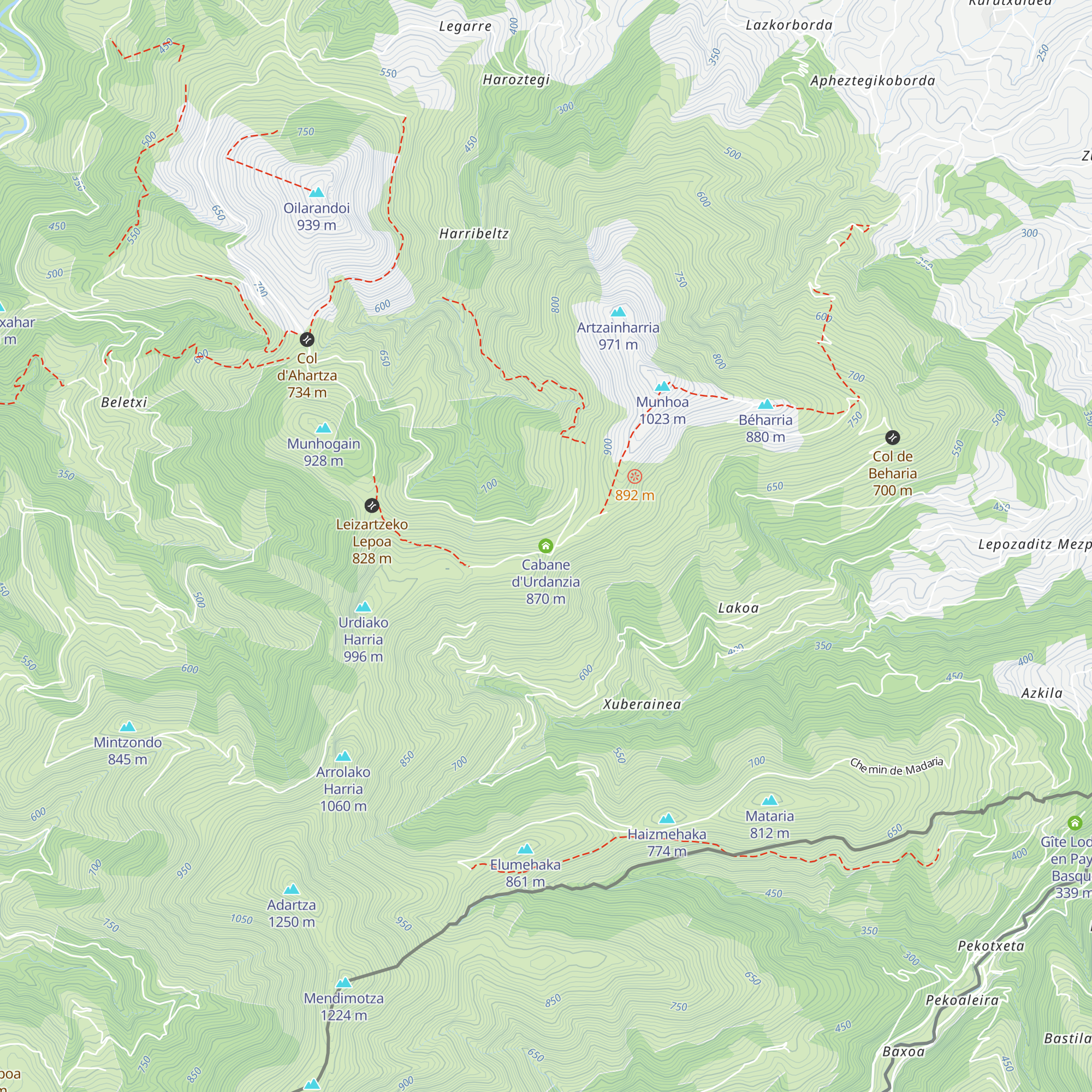 Cabane d'Urdanzia map