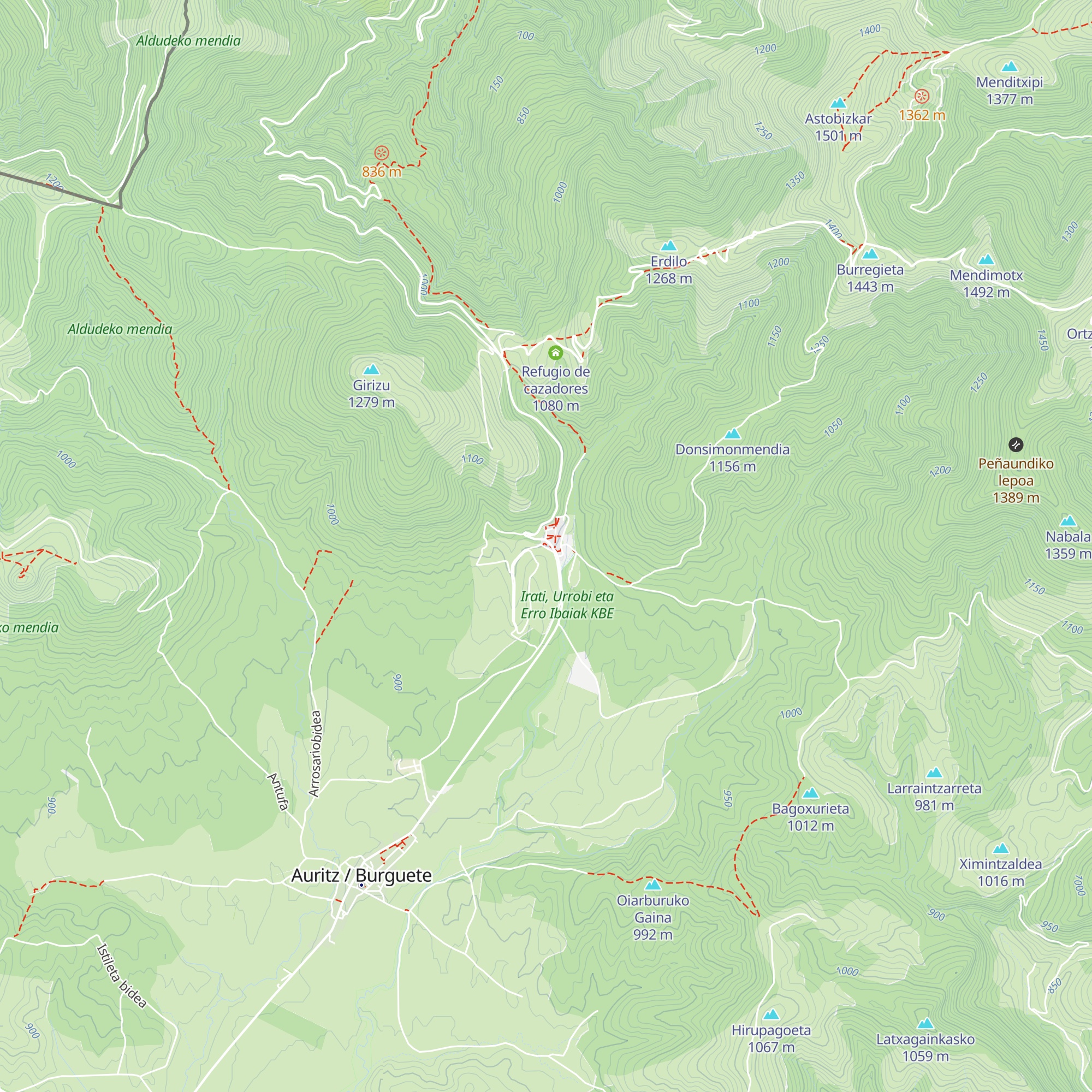 Refugio Itzandegia map