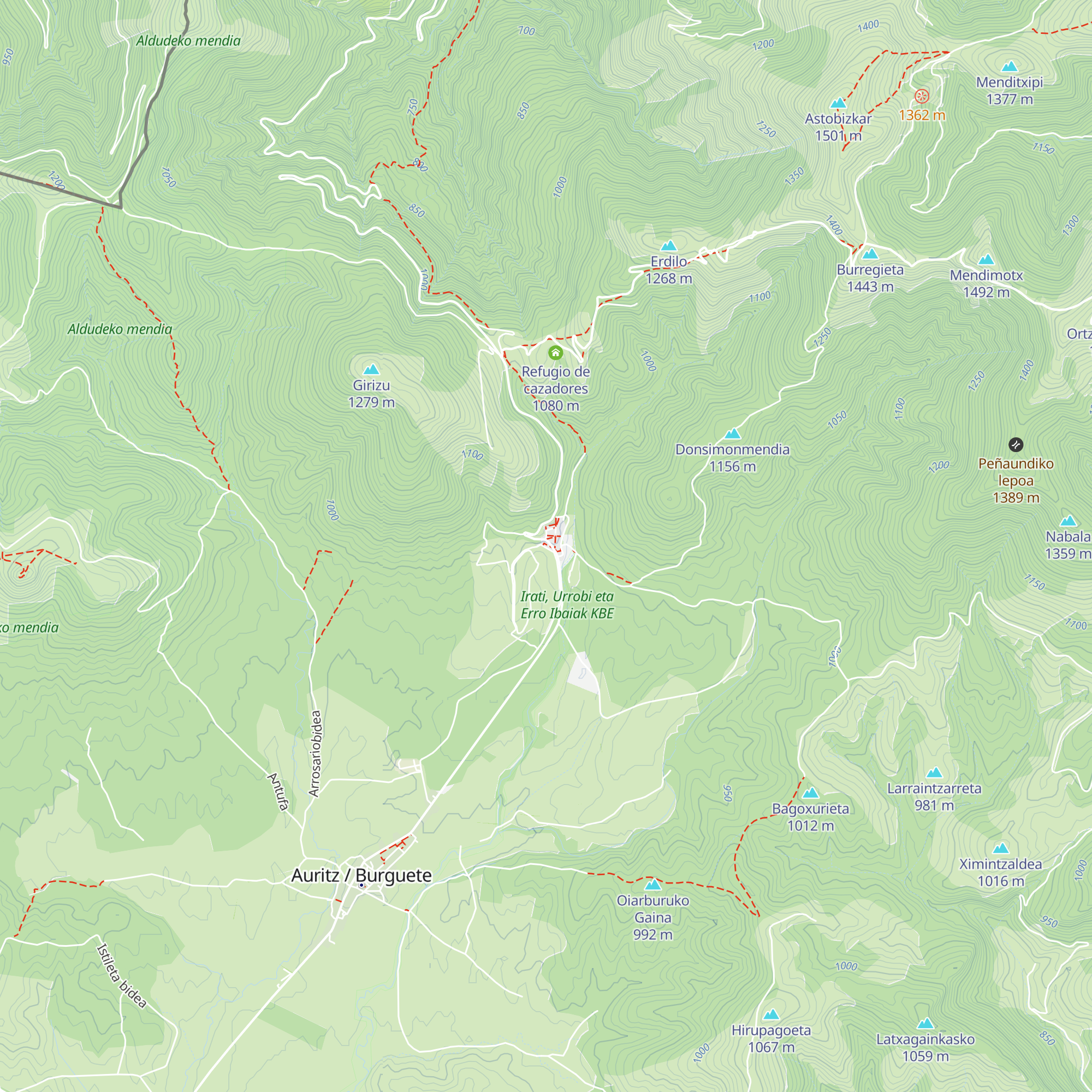 Refugio Itzandegia map