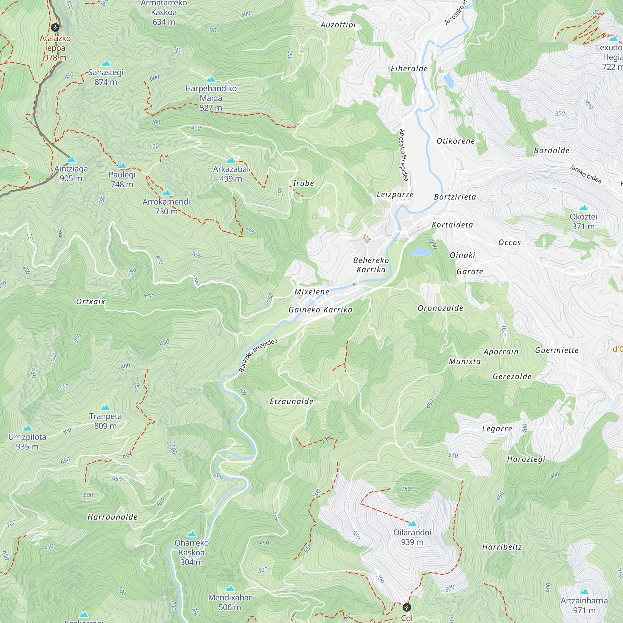 Gîte Gaineko Karrikan map