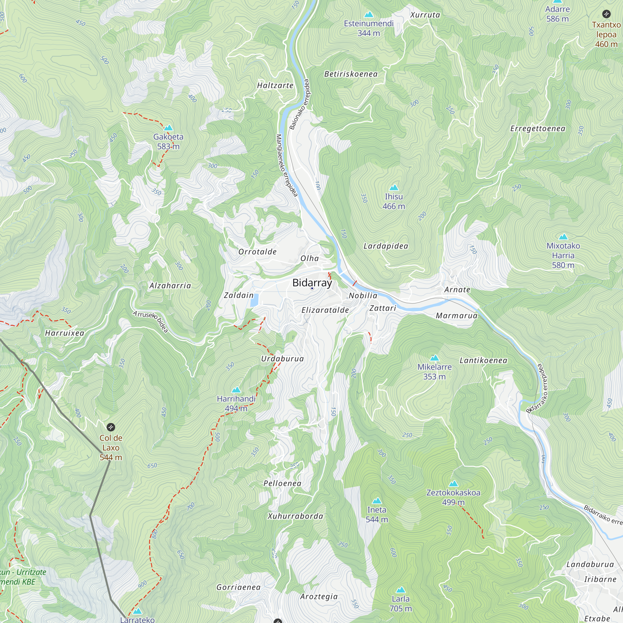 Gîte Menditarrena map