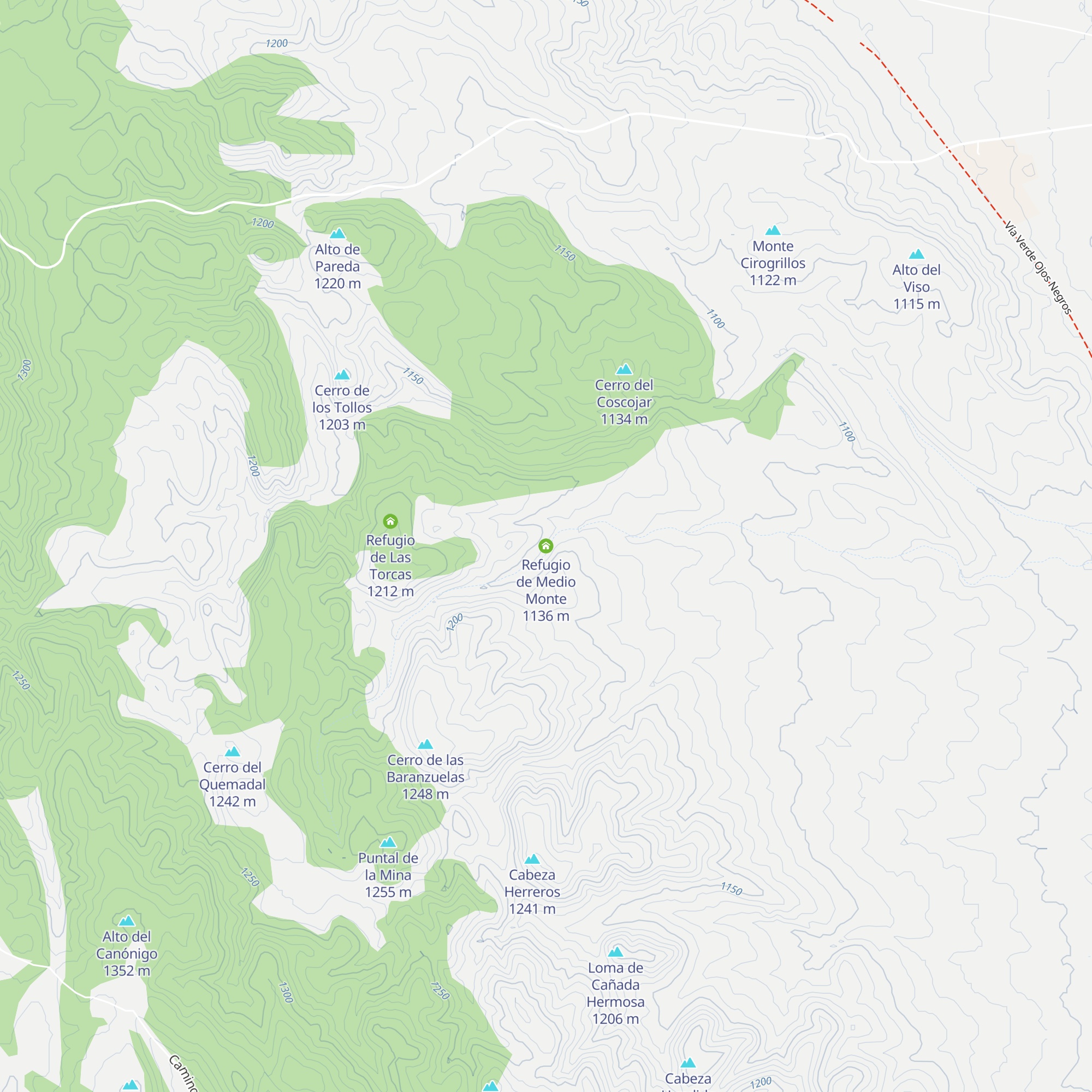 Refugio de Medio Monte map