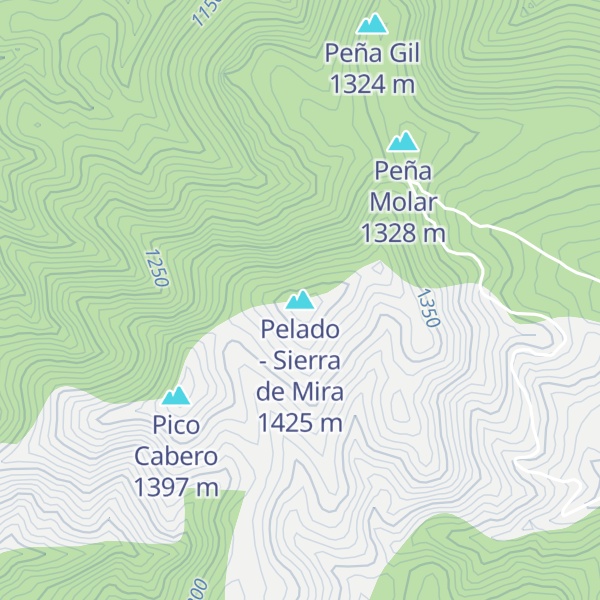 Map of Pelado - Sierra de Mira