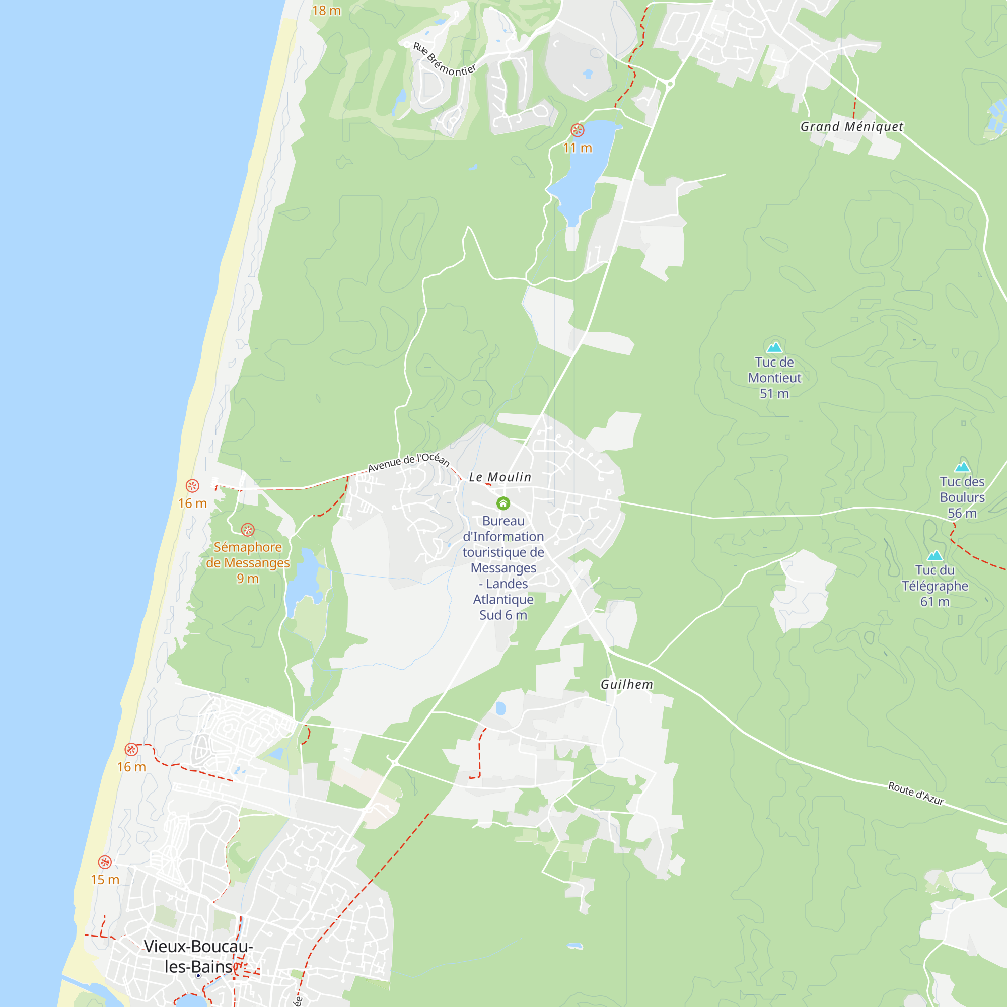 Bureau d'Information touristique de Messanges - Landes Atlantique Sud map