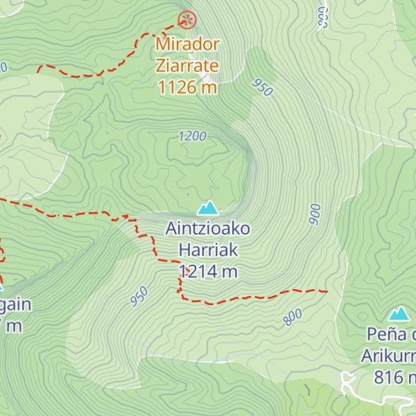Map of Aintzioako Harriak