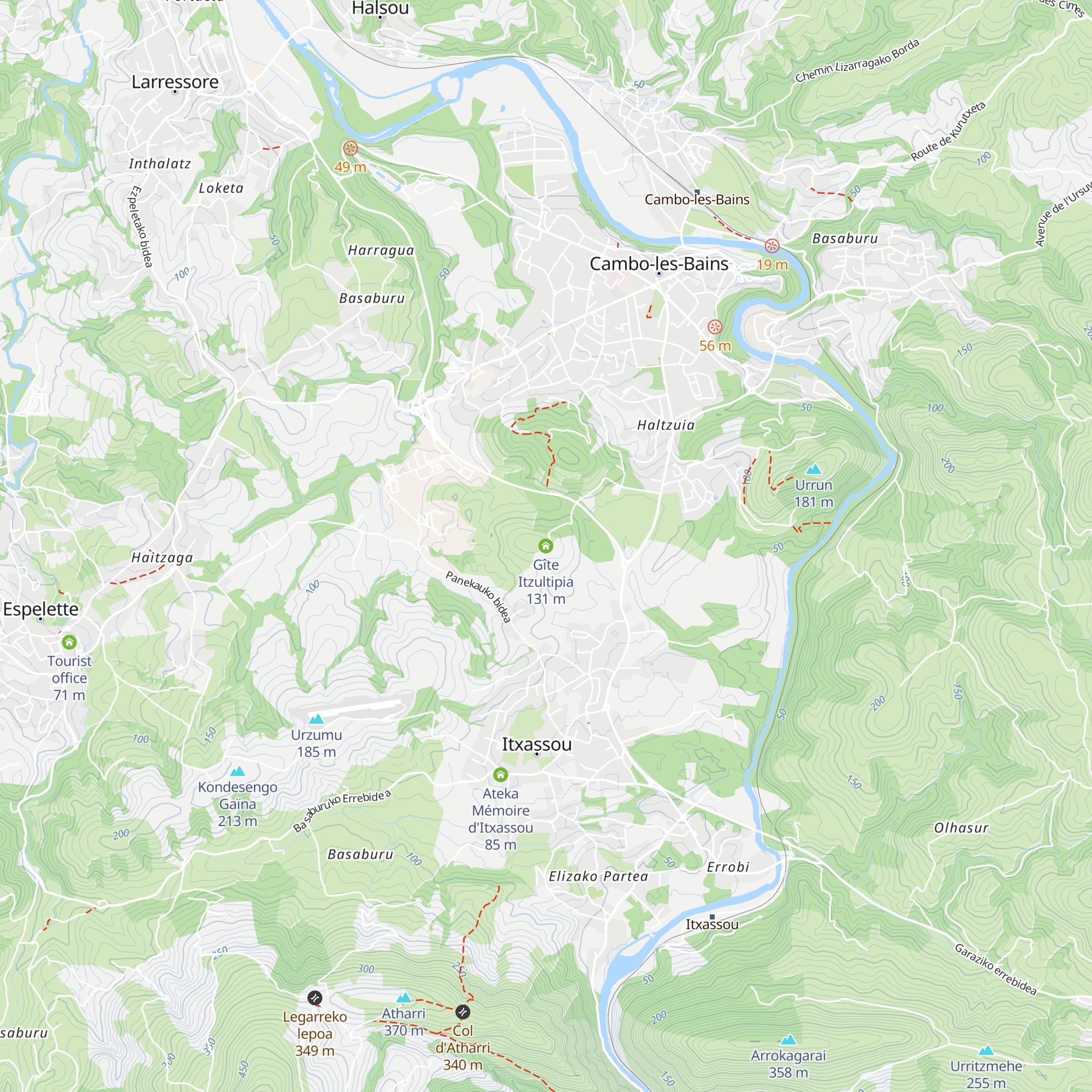 Gîte Itzultipia map