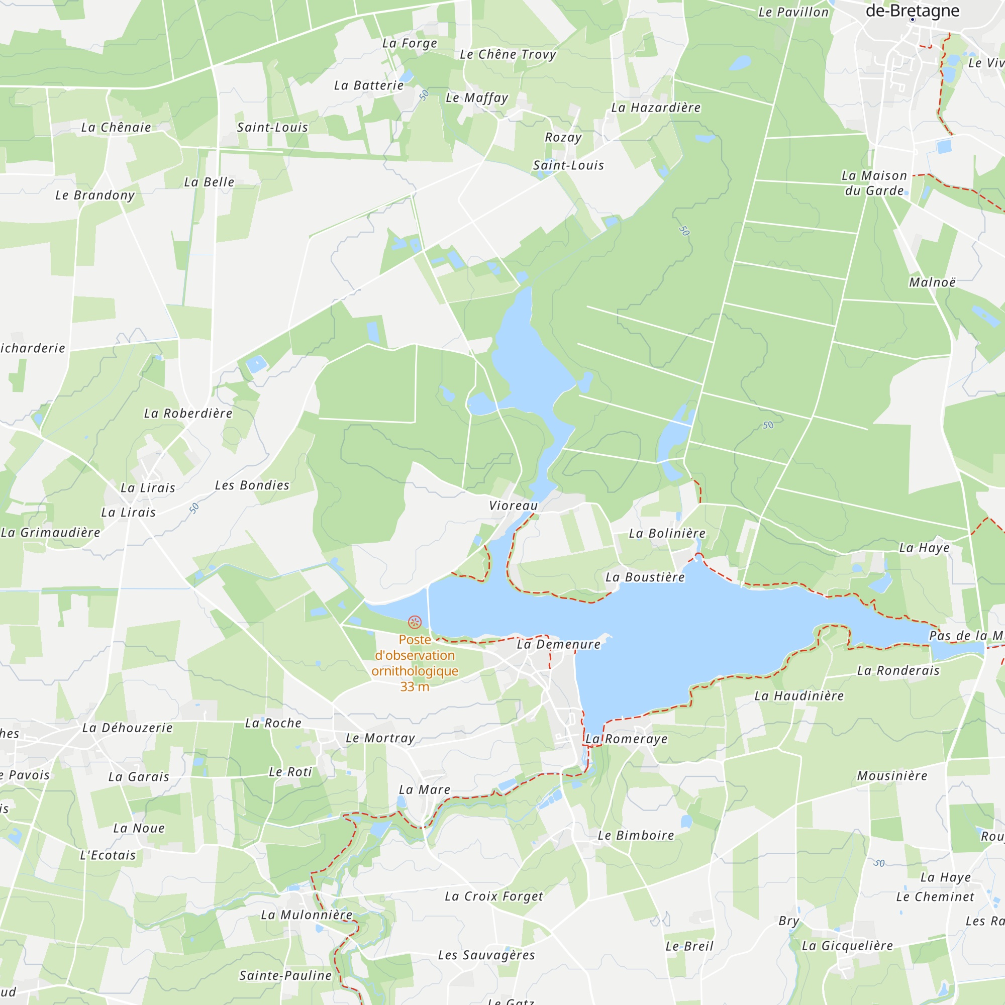 Gîte du Lac de Vioreau map