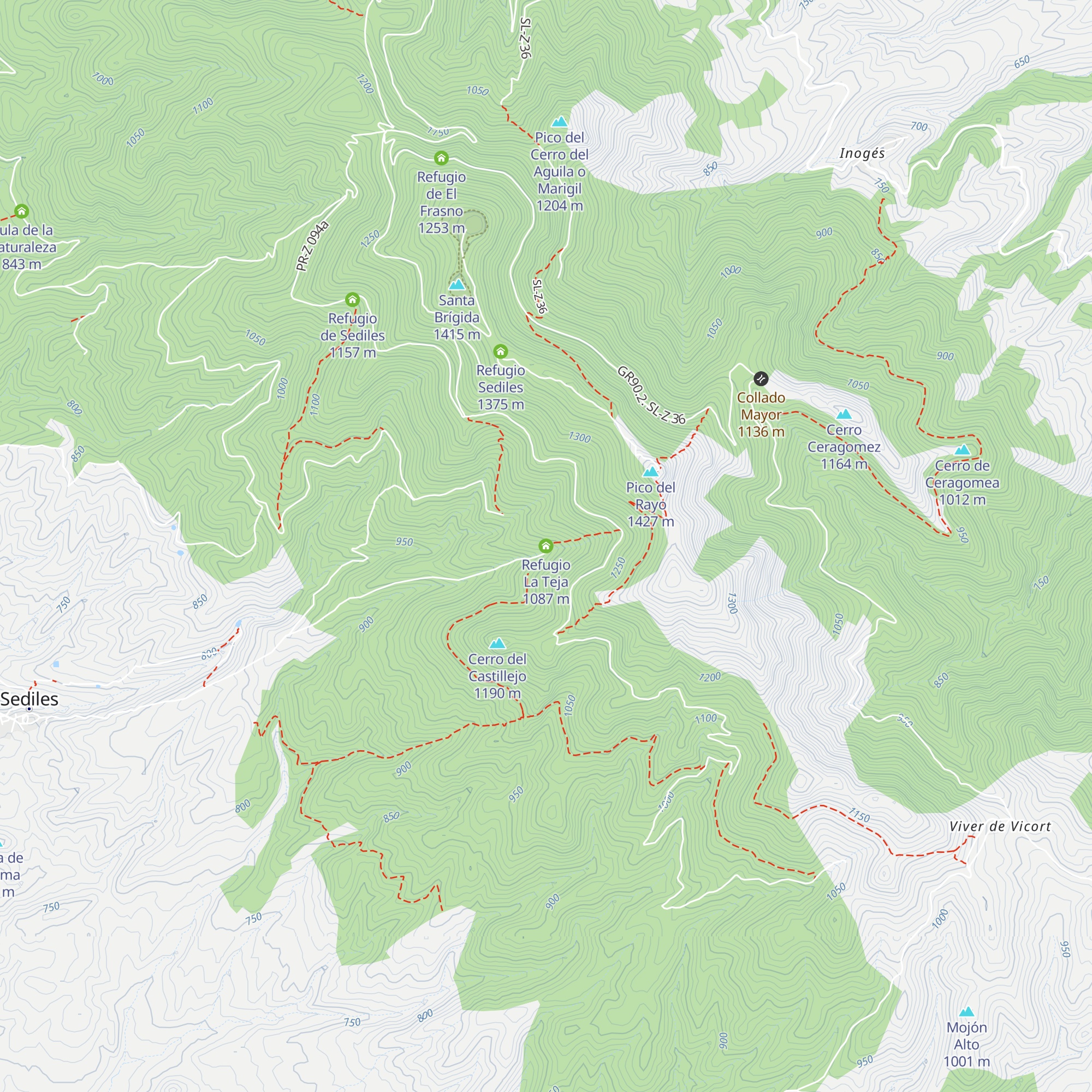 Refugio La Teja map