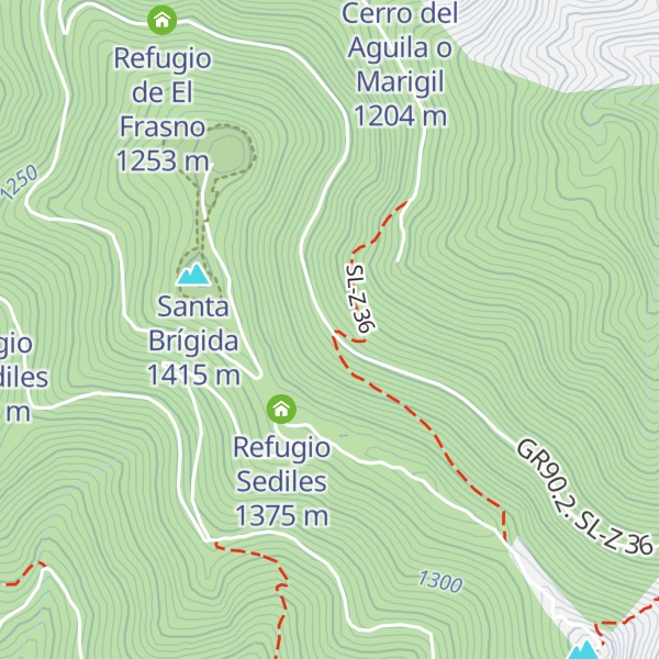 Map of Refugio de Inoges o del Acebal