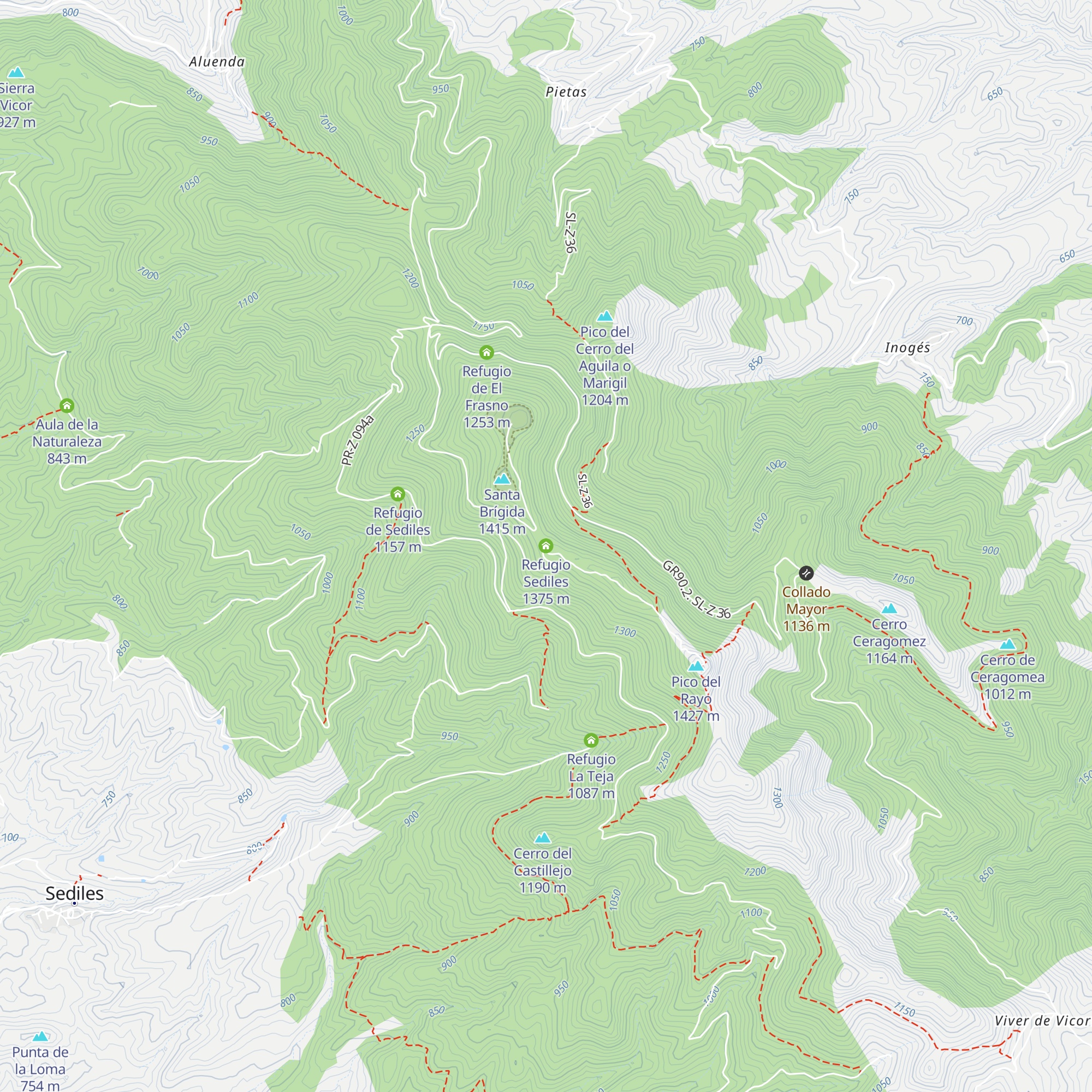 Refugio Sediles map