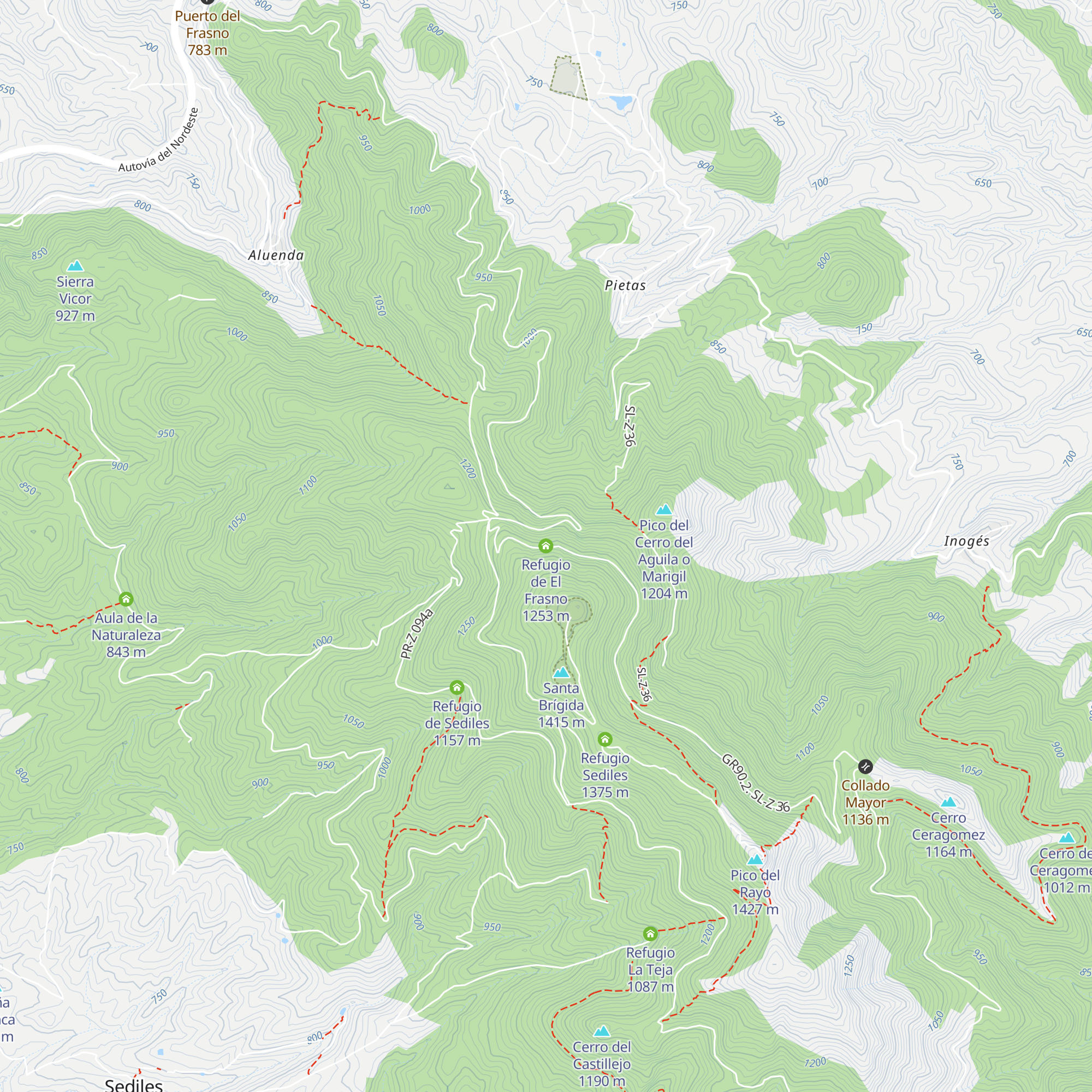 Refugio de El Frasno map