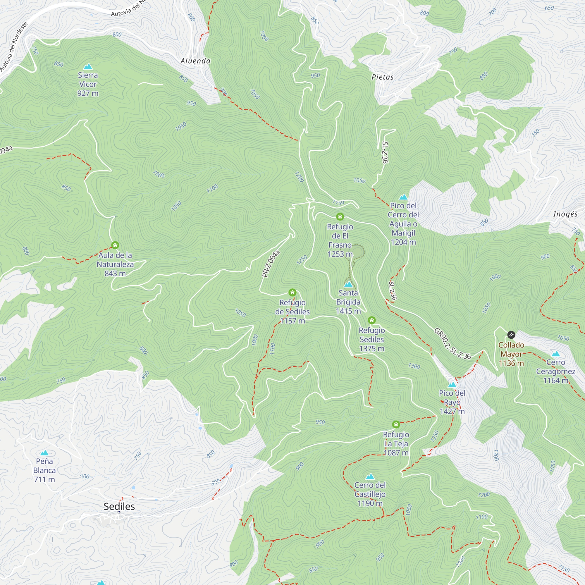 Refugio de Sediles map