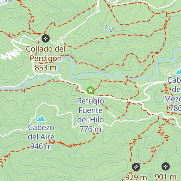 Map of Refugio Fuente del Hilo