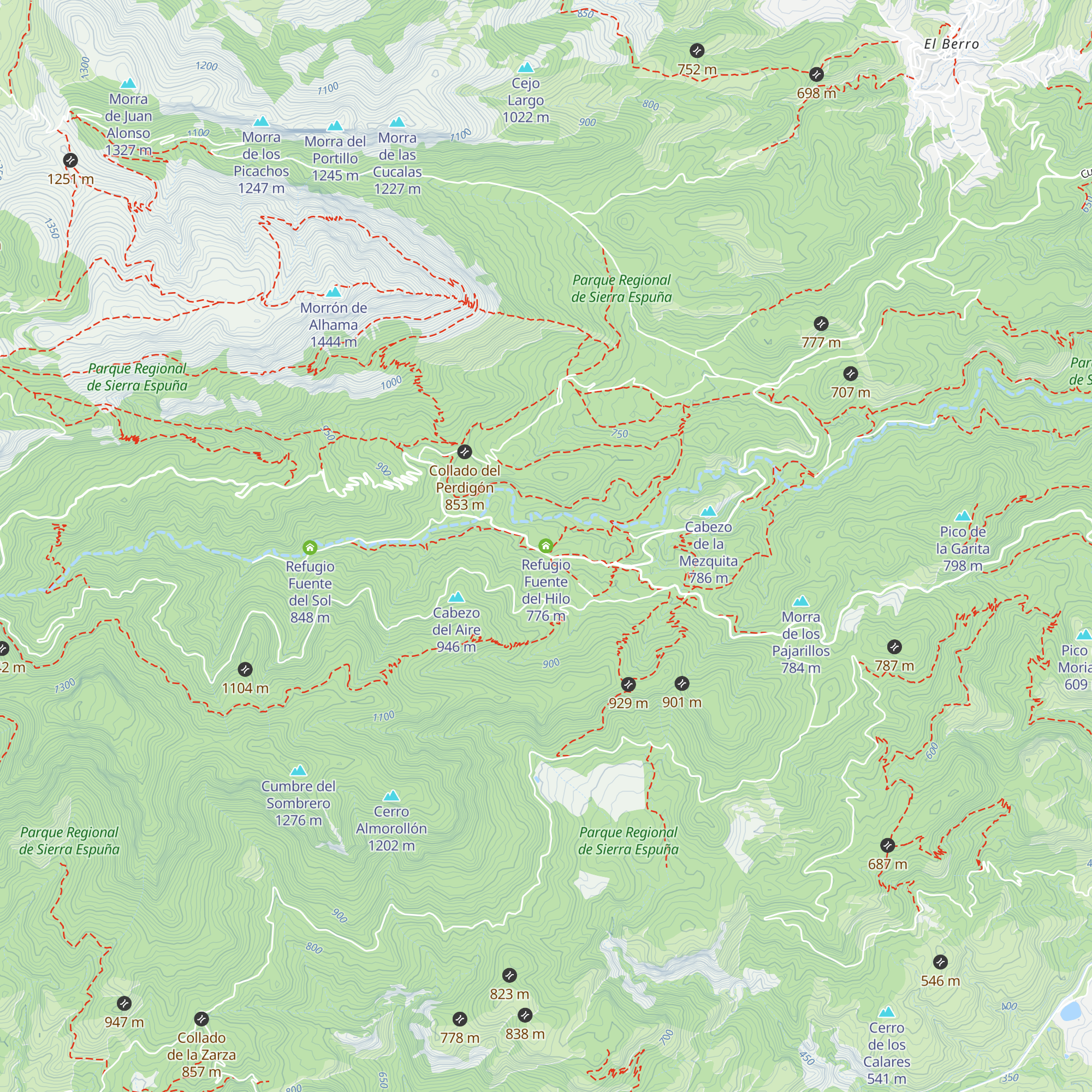 Refugio Fuente del Hilo map