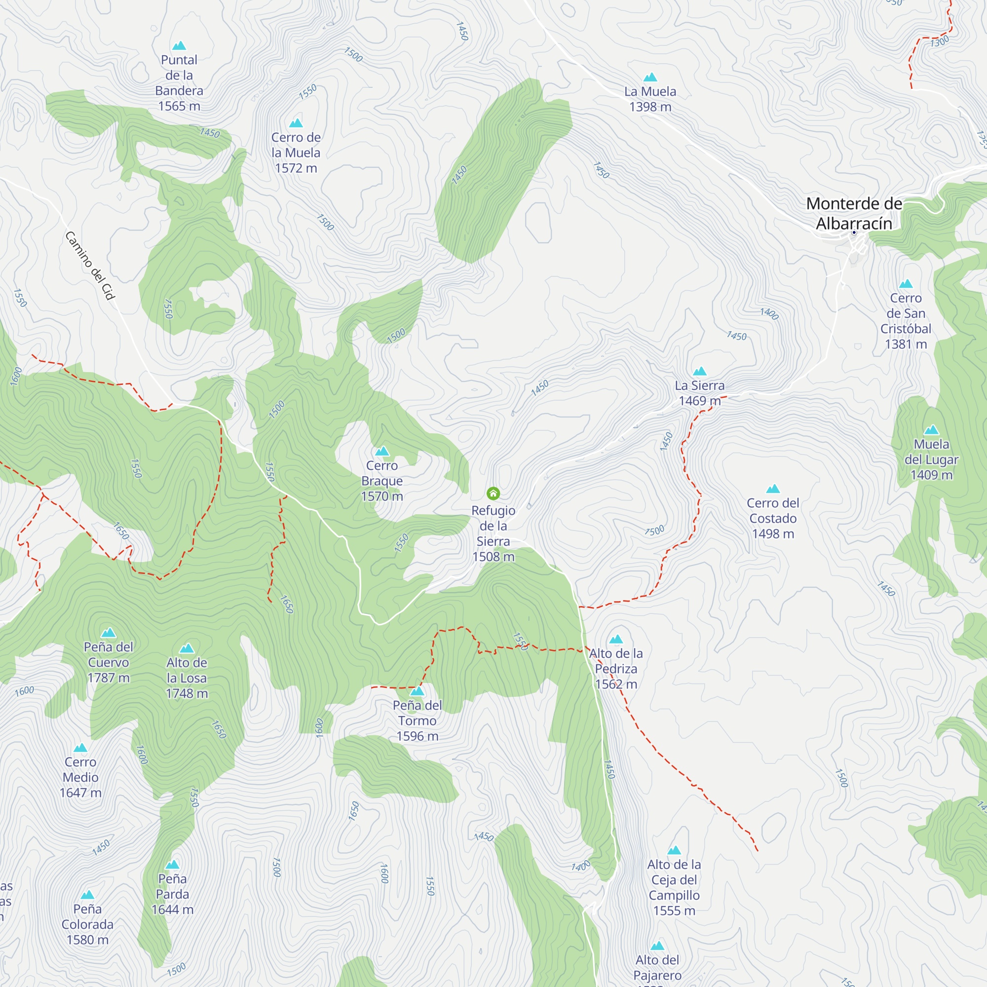 Refugio de la Sierra map