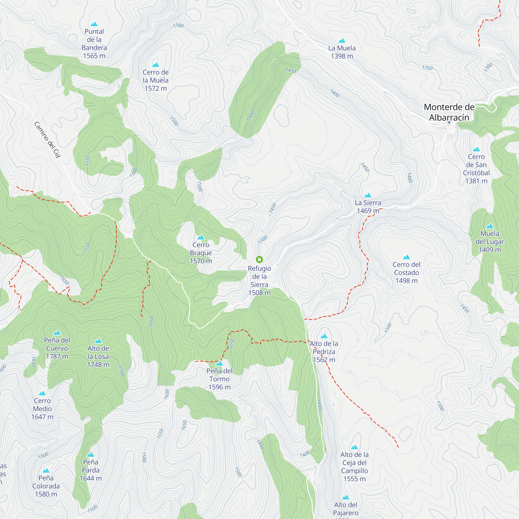 Refugio de la Sierra map