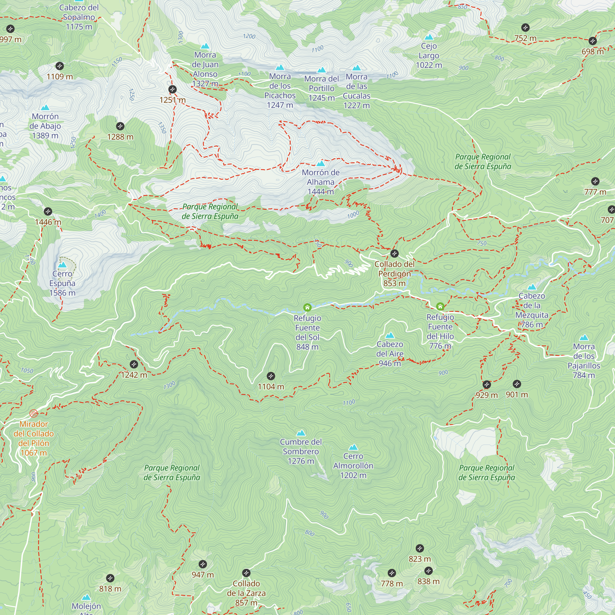 Refugio Fuente del Sol map