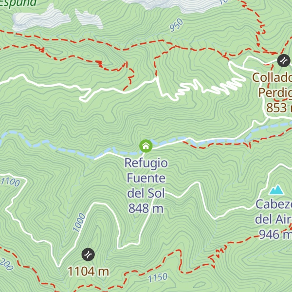 Map of Refugio Fuente del Sol
