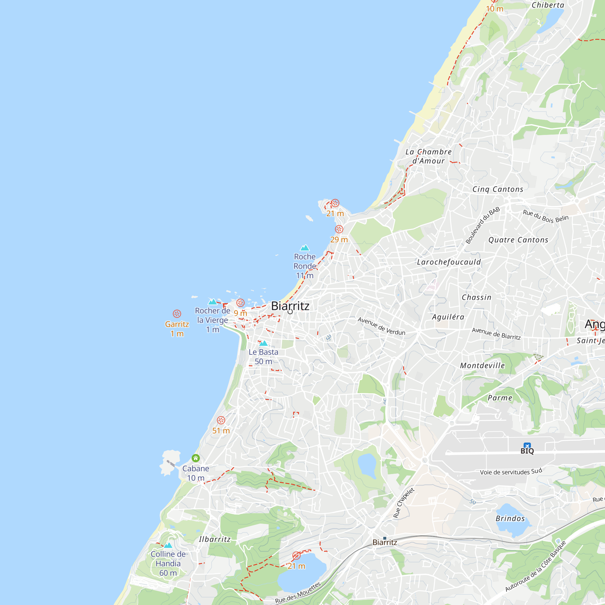 Office de Tourisme et de congrés de Biarritz map