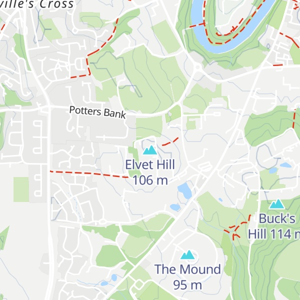 Map of Elvet Hill