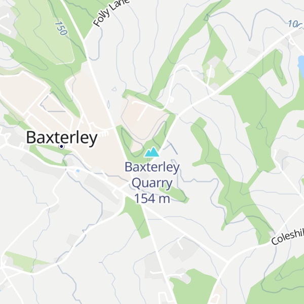 Map of Baxterley Quarry