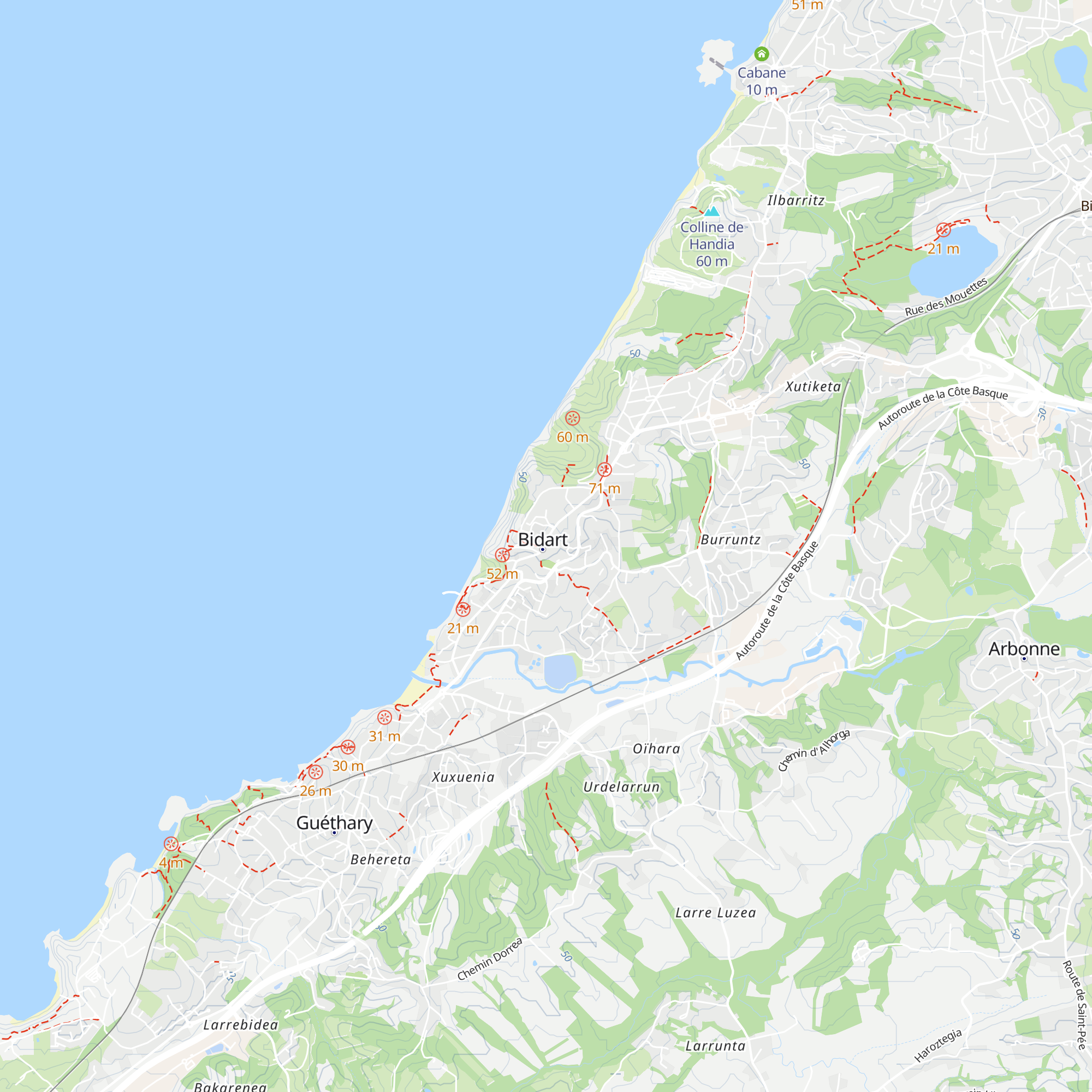 Office de tourisme de Bidart map