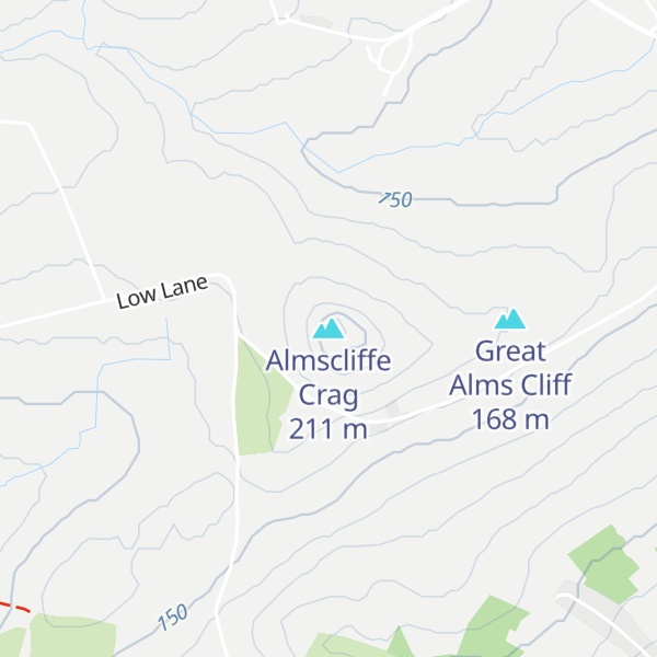 Map of Almscliffe Crag