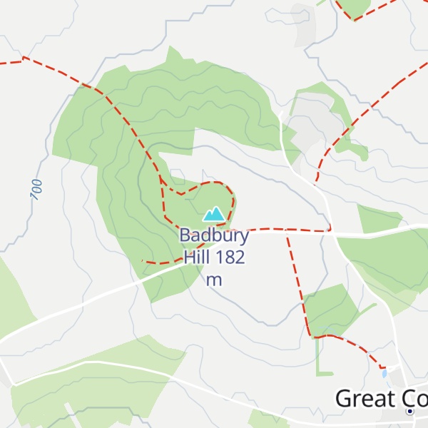 Map of Badbury Hill
