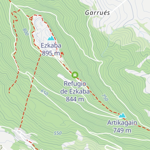 Map of Refugio de Ezkaba