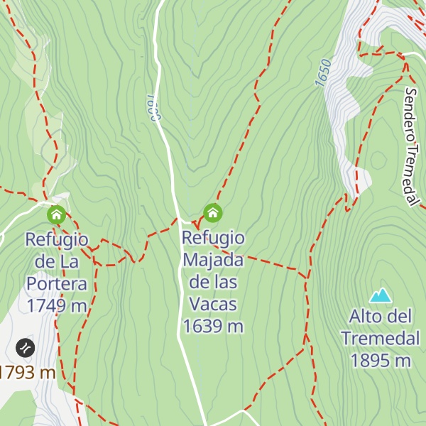 Map of Refugio Majada de las Vacas