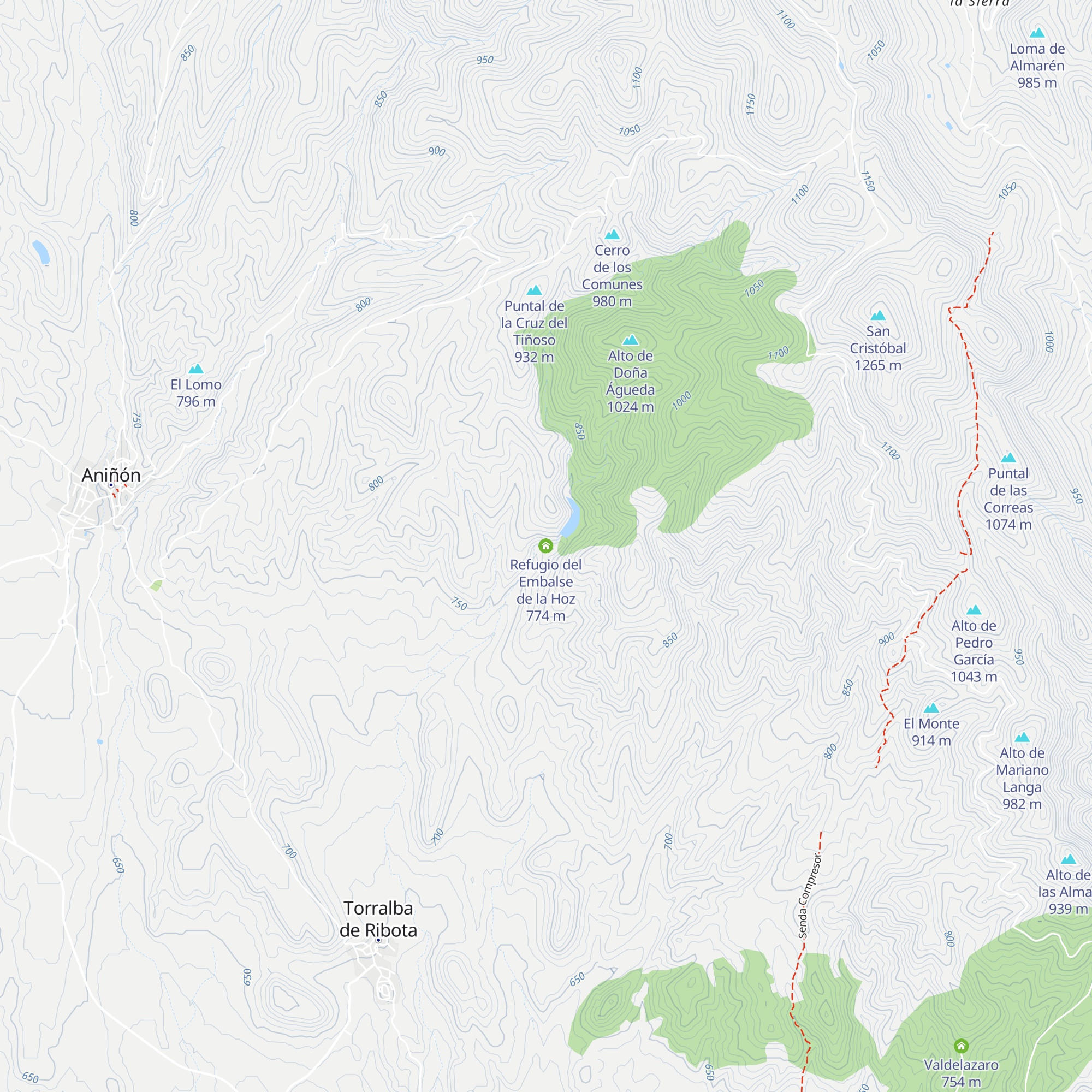 Refugio del Embalse de la Hoz map