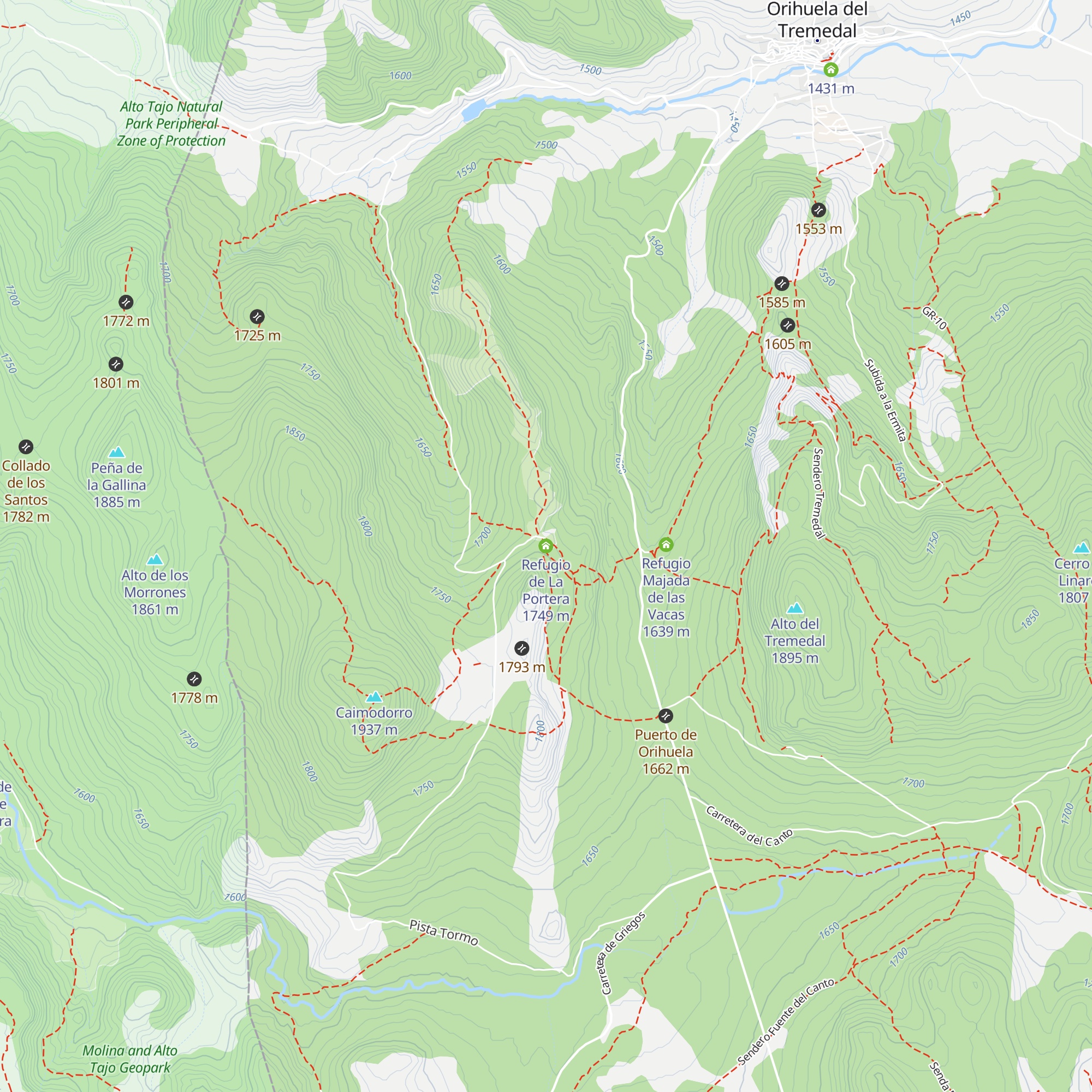 Refugio de La Portera map