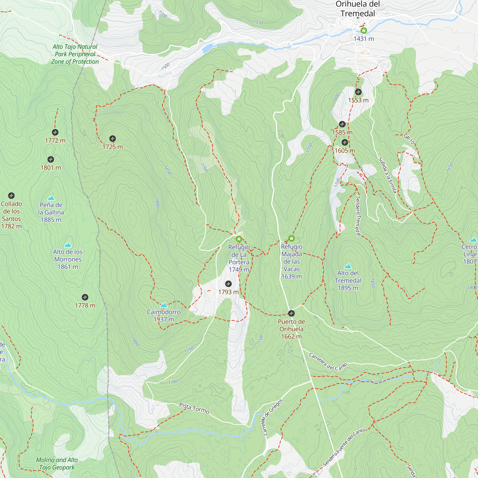 Refugio de La Portera map