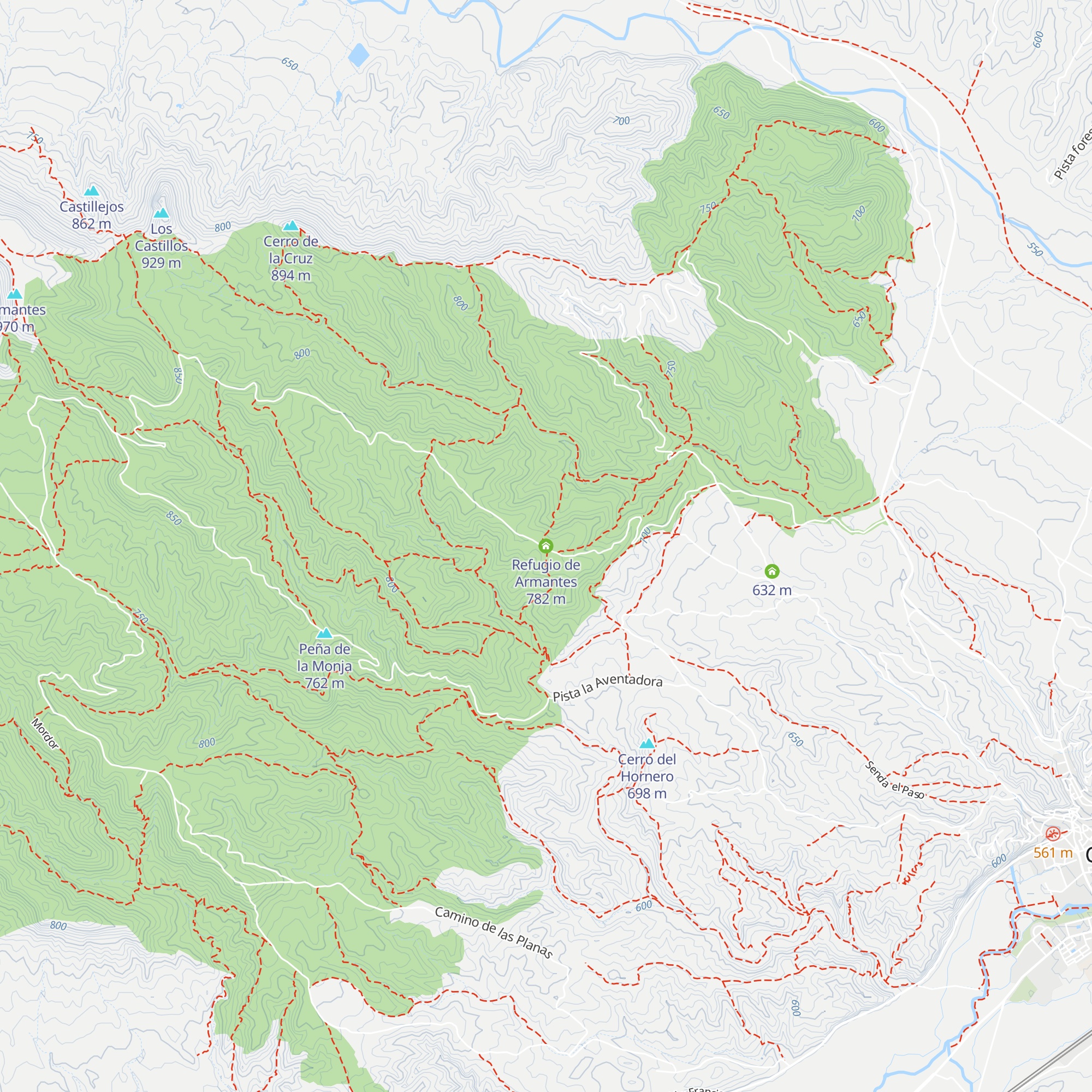 Refugio de Armantes map