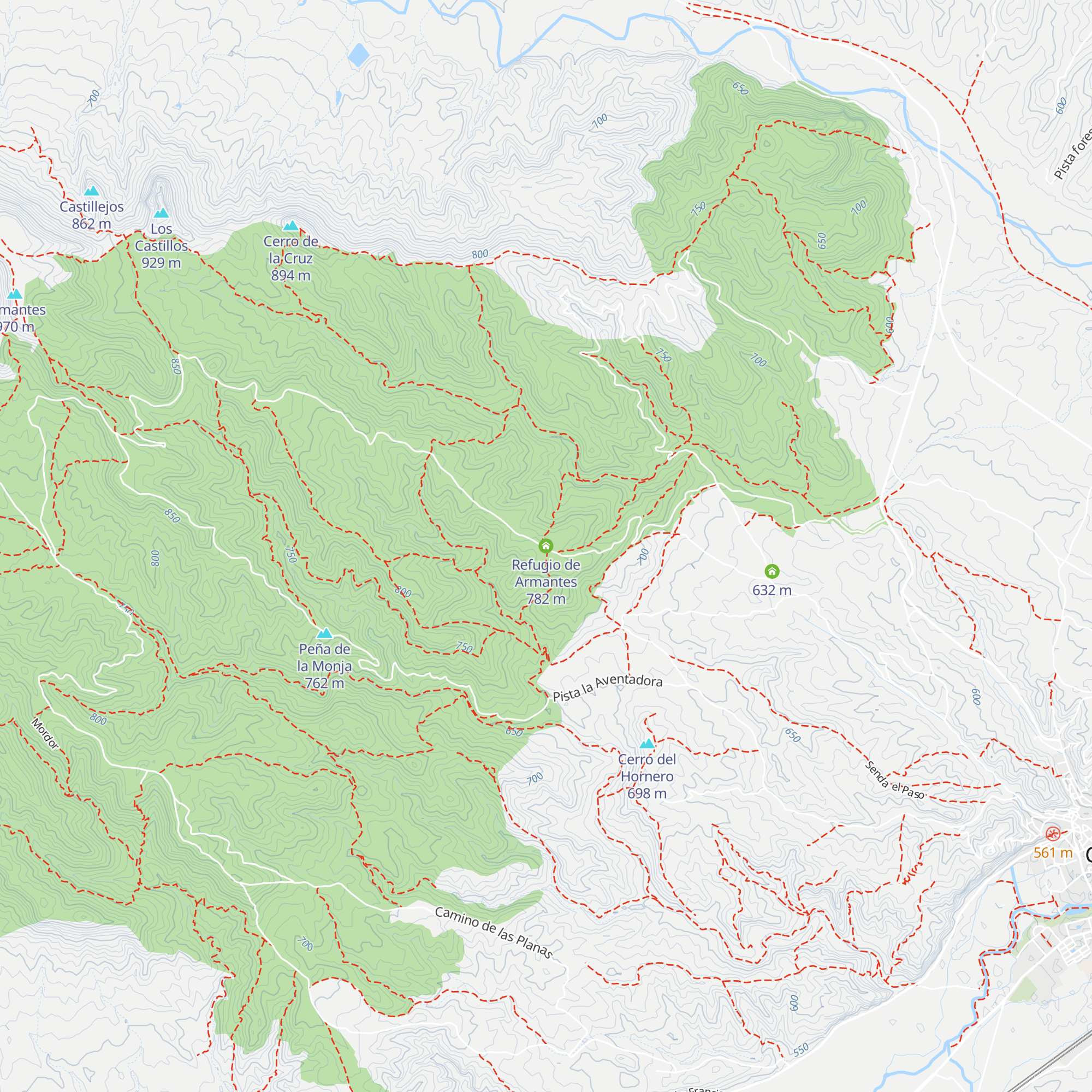Refugio de Armantes map
