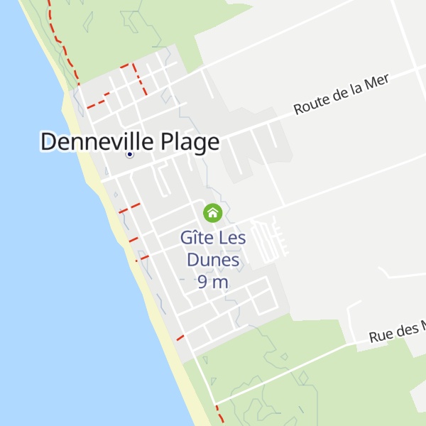 Map of Gîte Les Dunes