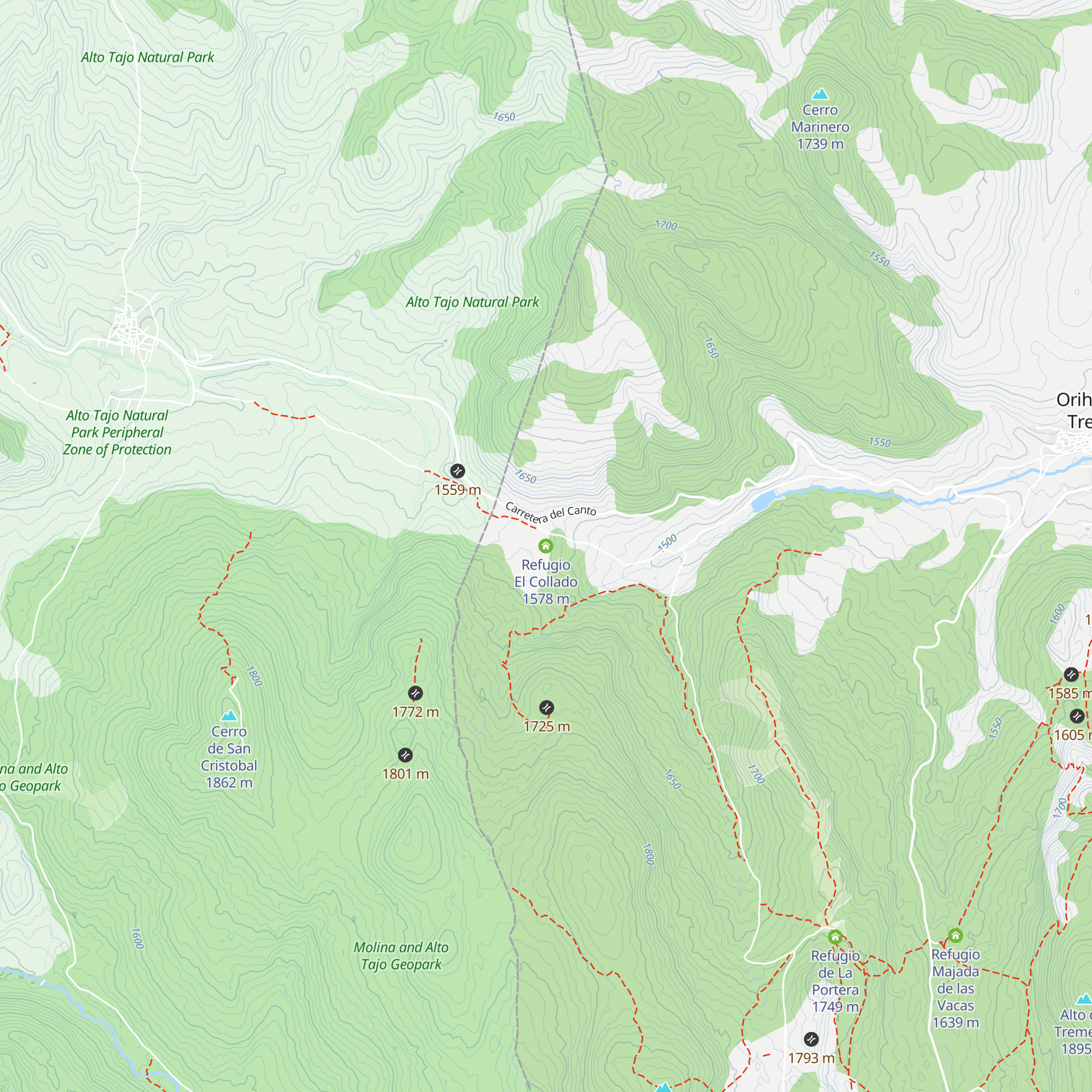 Refugio El Collado map