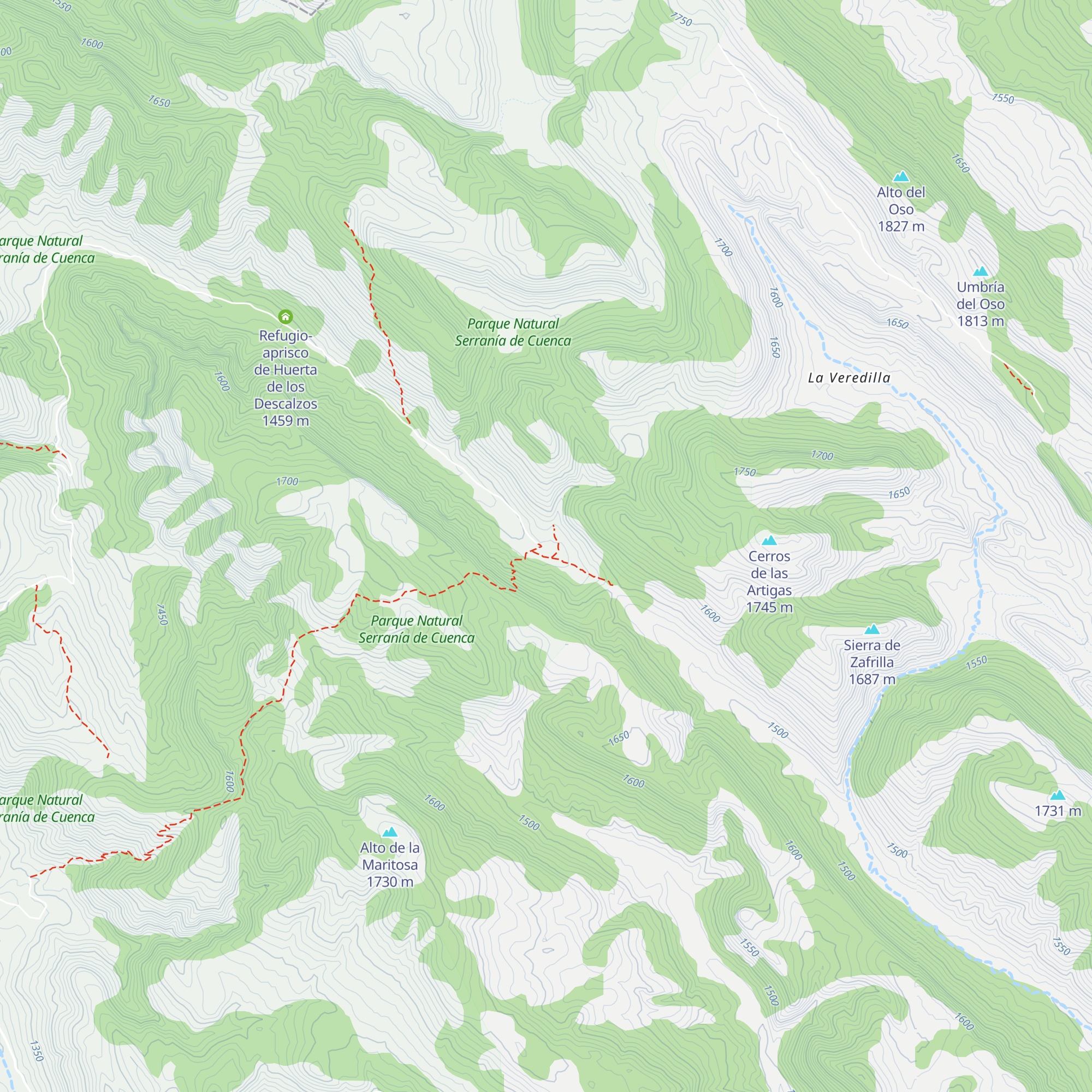 Refugio forestal «Casa del Cura» map