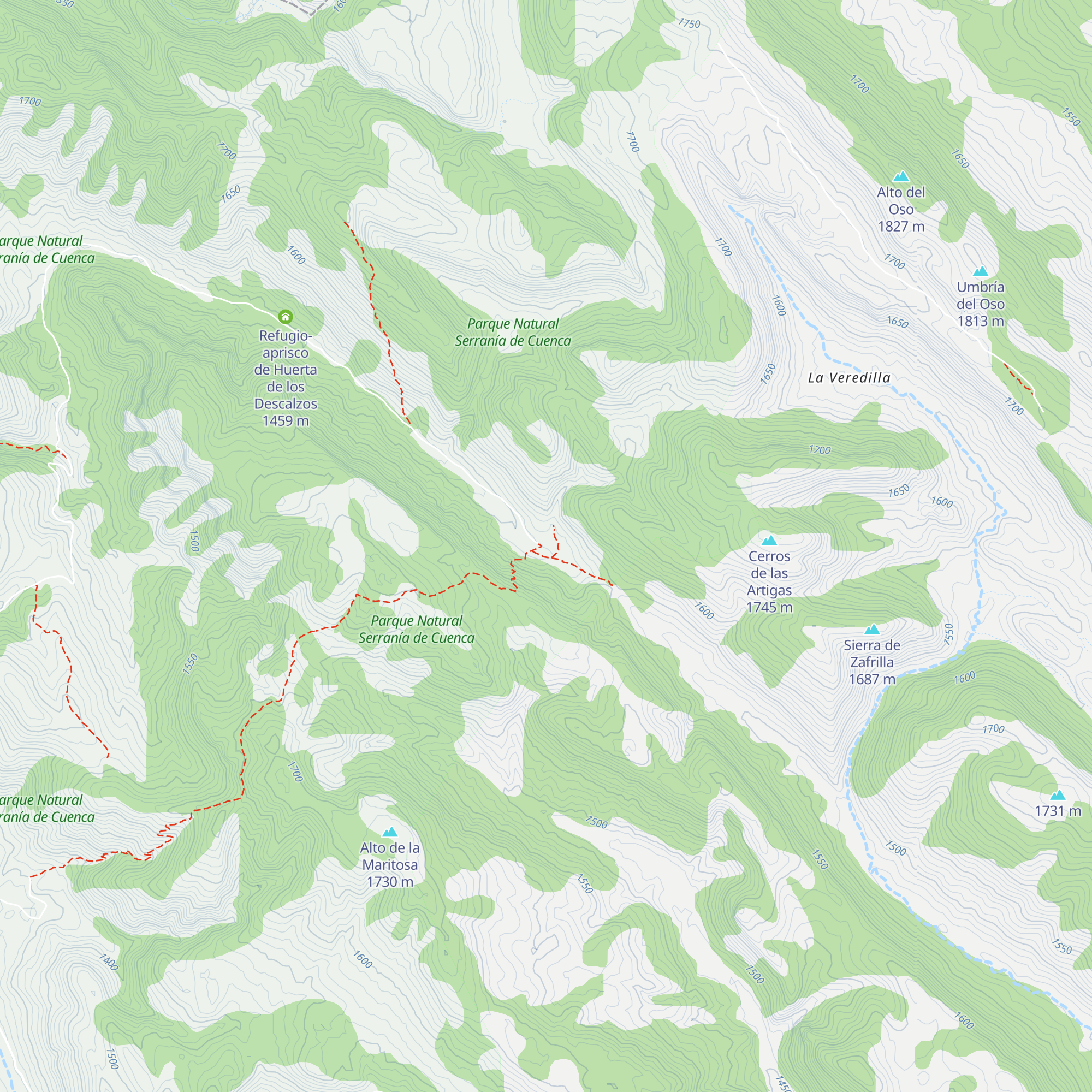 Refugio forestal «Casa del Cura» map
