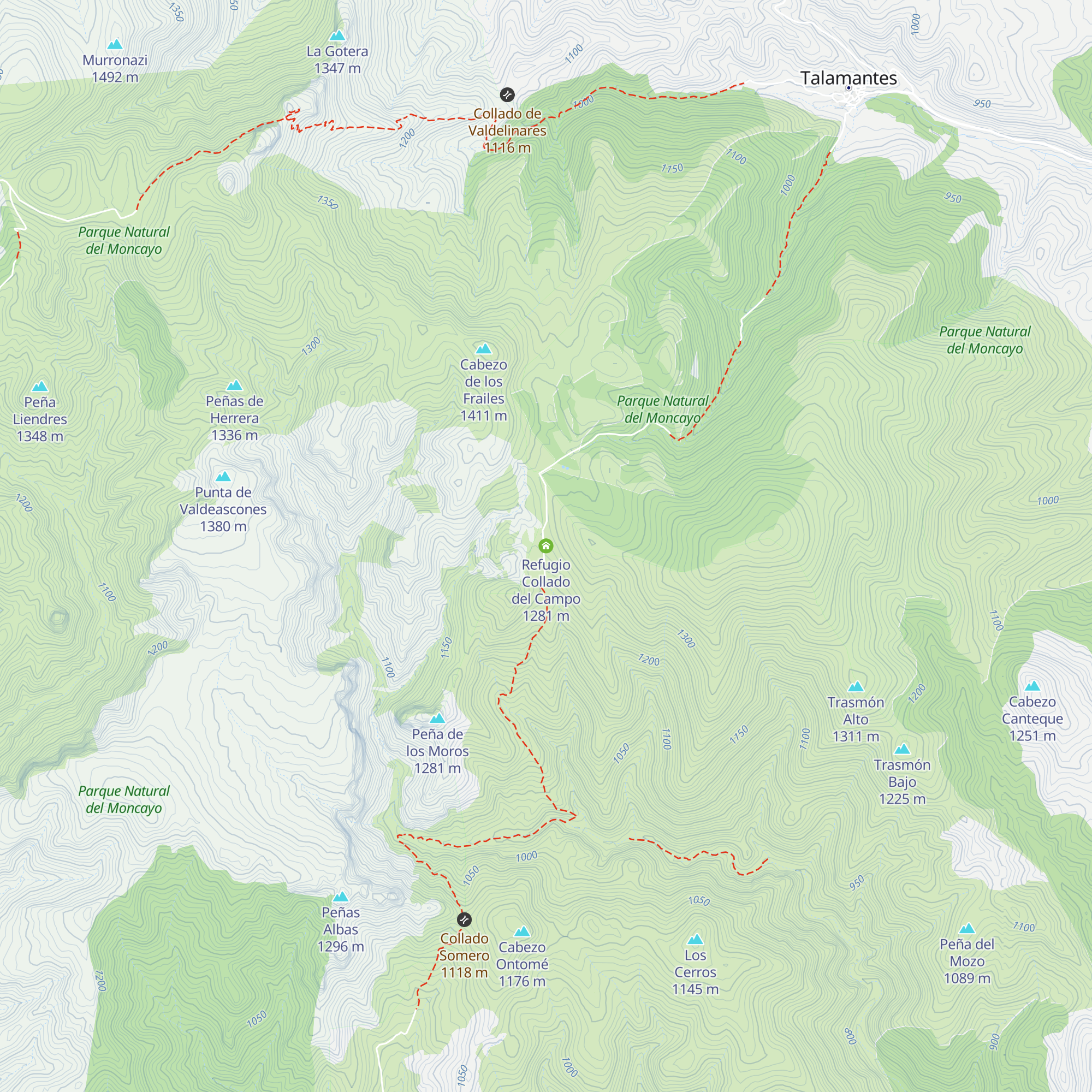Refugio Collado del Campo map