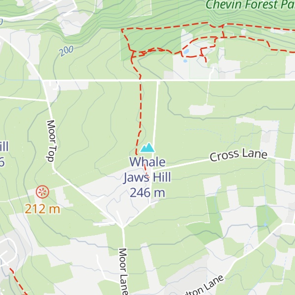 Map of Whale Jaws Hill