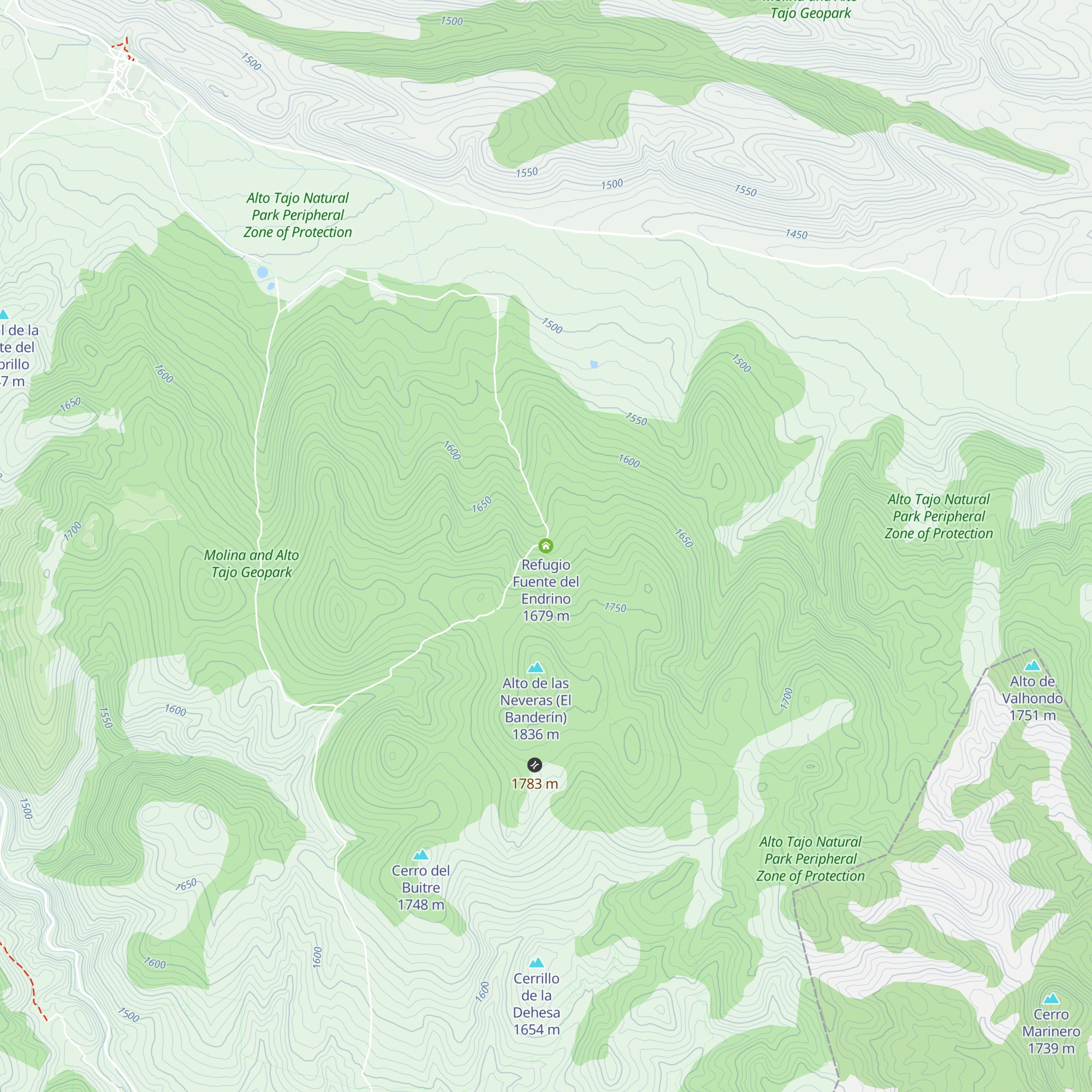 Refugio Fuente del Endrino map