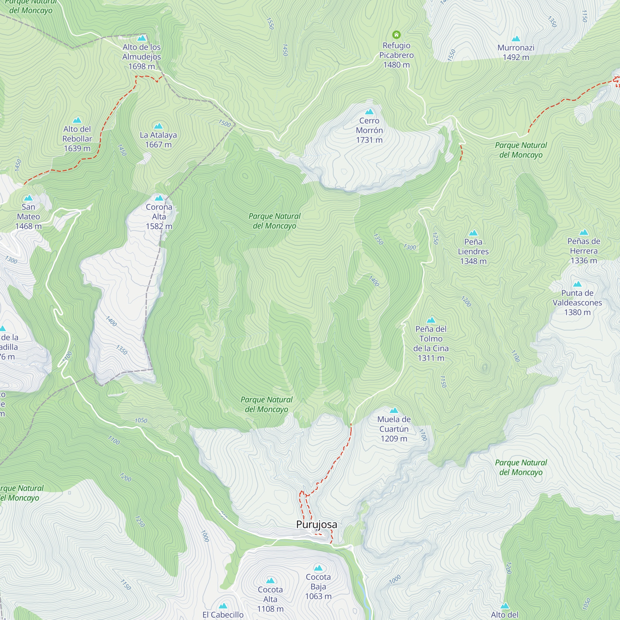Refugio de Cerrogordo map