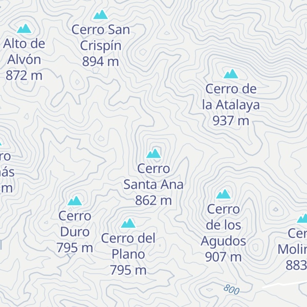 Map of Cerro Santa Ana