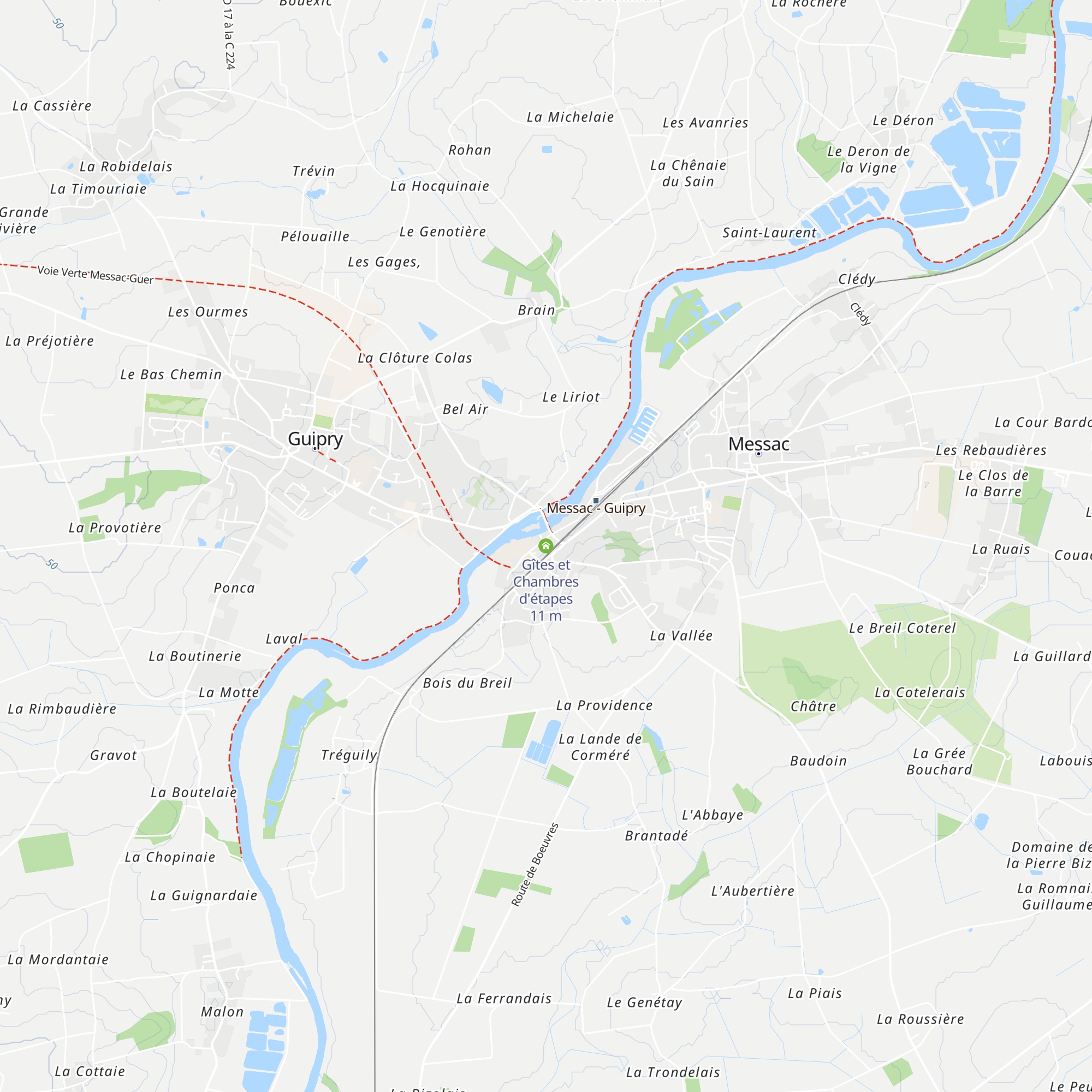 Gîtes et Chambres d'étapes map
